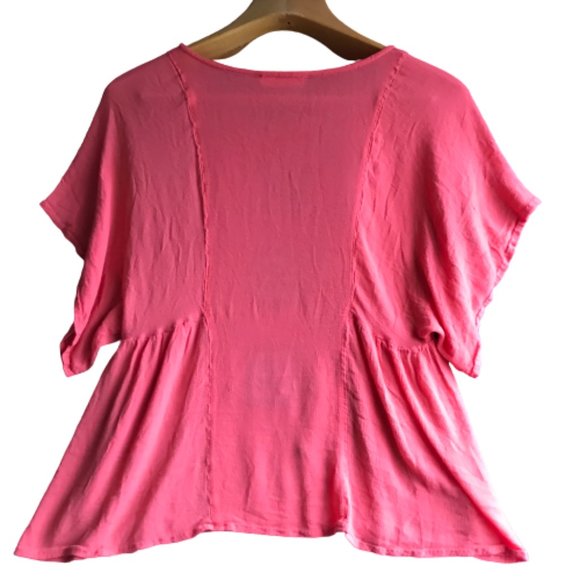 Love Tree Coral Boho Embroidered Blouse Medium - Picture 6 of 11